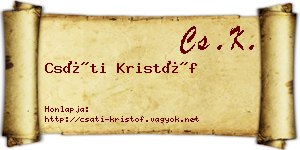 Csáti Kristóf névjegykártya